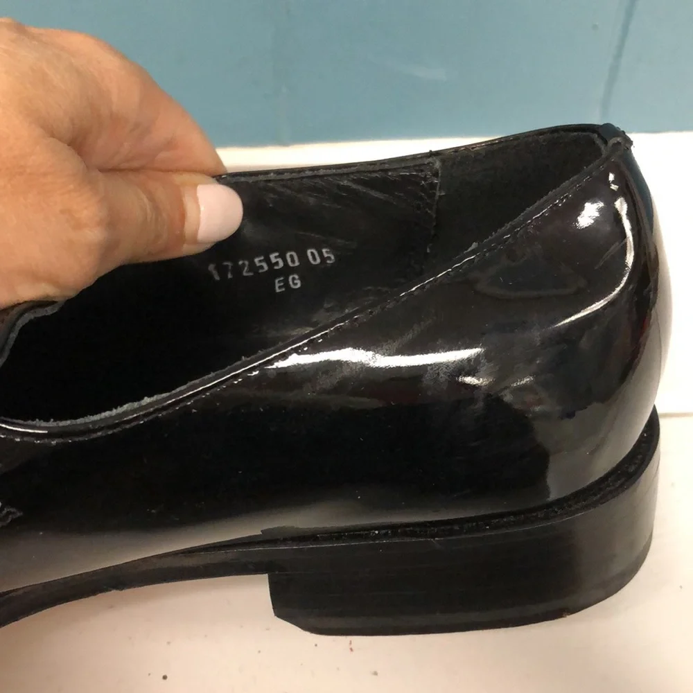 Vtg Nordstrom BrassBoot patent black leather men’s shoes size 9.5 formal wedding